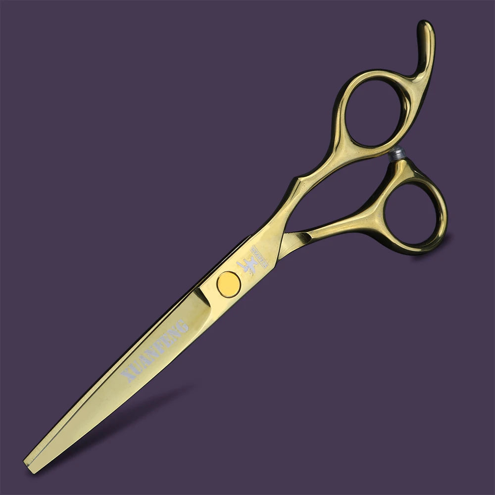 Professionelle Haarschneideschere aus Edelstahl mit schwarzer Goldbeschichtung für präzises Schneiden