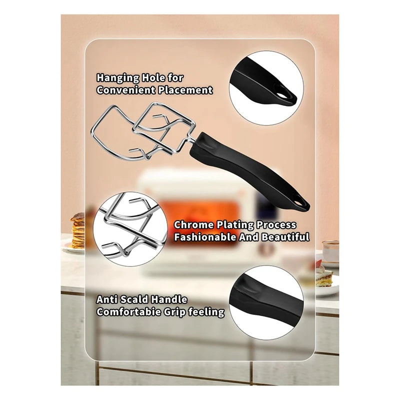 Sicher - ergonomisch: 2er Set Tablett-Extraktor für Air Fryer - Ofen, schwarz