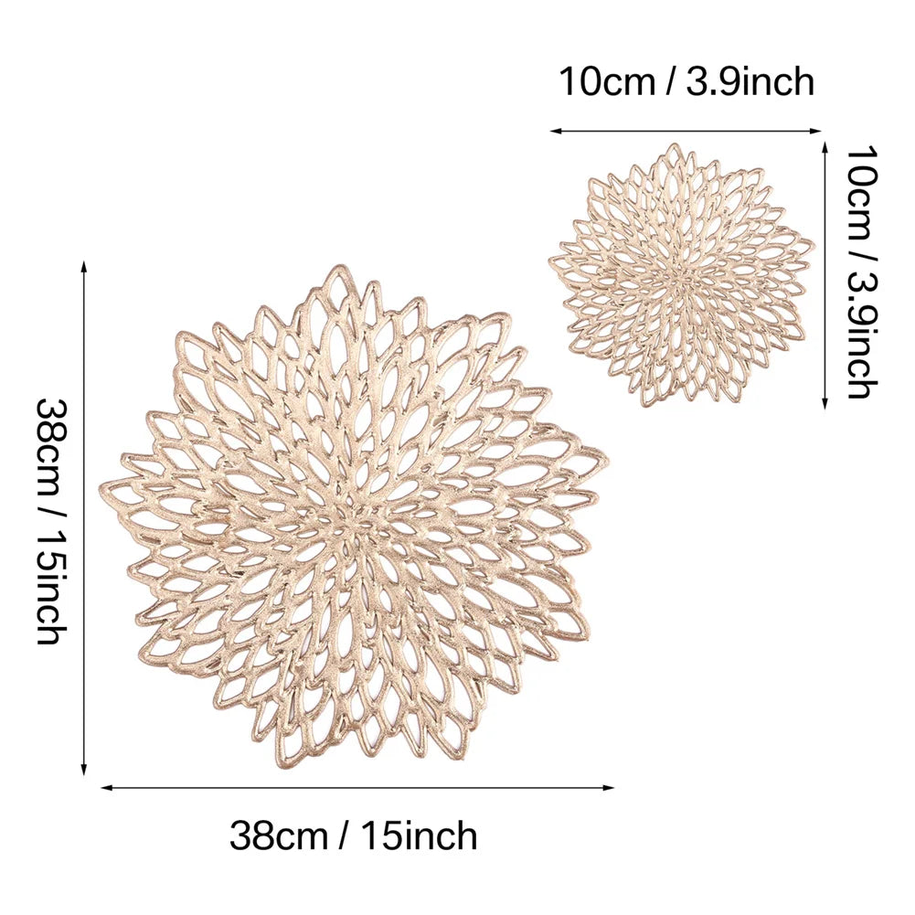 Hohl Vinyl Blumen Tischsets Untersetzer 10/38cm Küche Hochzeit Deko