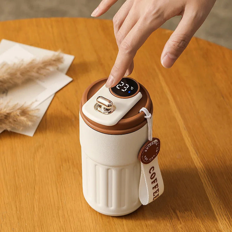Smart Thermosflasche 450 ml Edelstahl 316 mit Temperaturanzeige - Sturzschutz