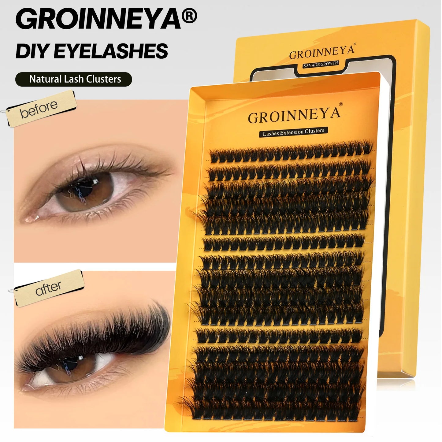 Natürlicher Glamour: Handgemachte C-Locken Cluster-Wimpern im Mix-Tablett
