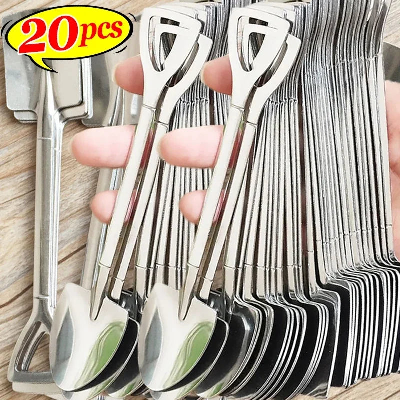 Elegante Mini-Löffel aus Edelstahl in Gold - Silber – 20er Set für Kaffee - Dessert