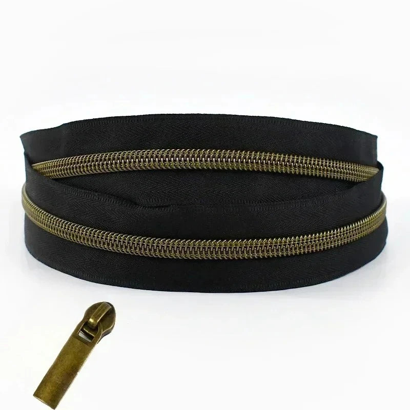 Nylon Reissverschlussband Nr 5 pro Meter mit Schiebern fuer Naehprojekte