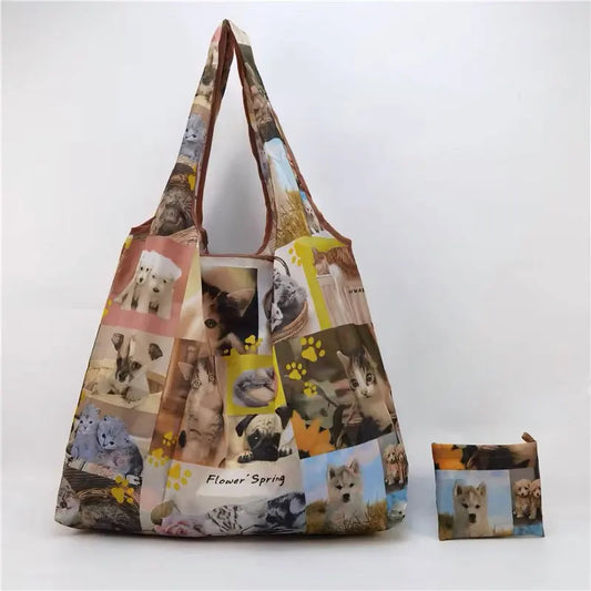 2er Set faltbare Nylon-Umhängetaschen für umweltbewusstes Shopping