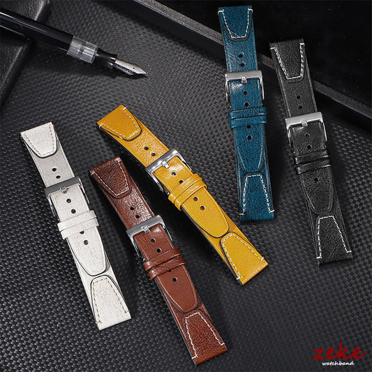 Vintage Ölwachs Leder Uhrenarmband 20mm 22mm mit Pin Schnalle Unisex