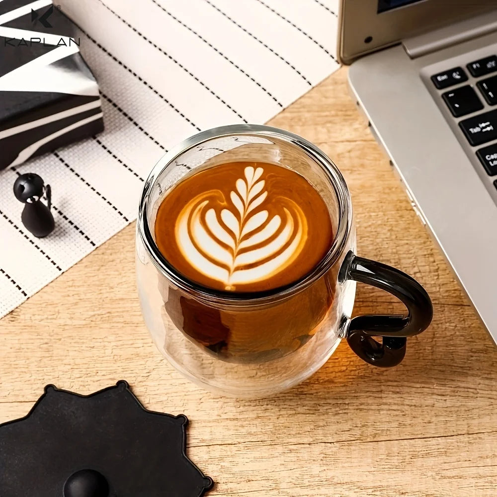 Doppelwandiger Katzen-Glasbecher 8,45/6,76 Unzen für Kaffee und Wasser