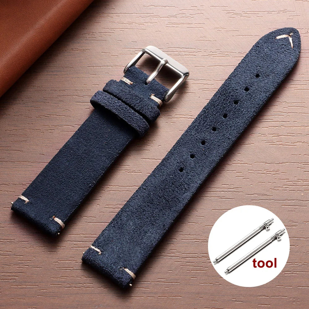 Weiches Wildleder Lederarmband mit Schnellverschluss in 14-22mm Breite