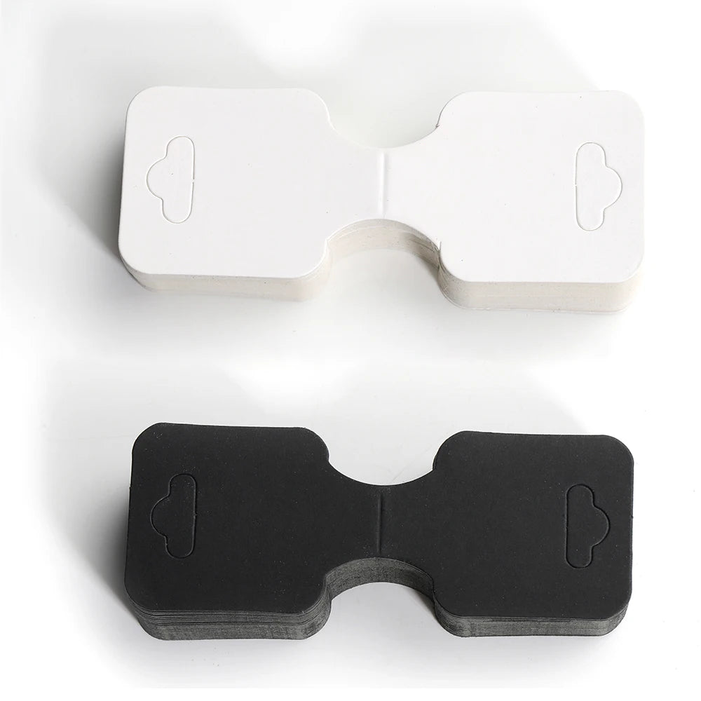 50 Kraftpapier-Karten 3,5x9 cm faltbar Schmuckverpackungset