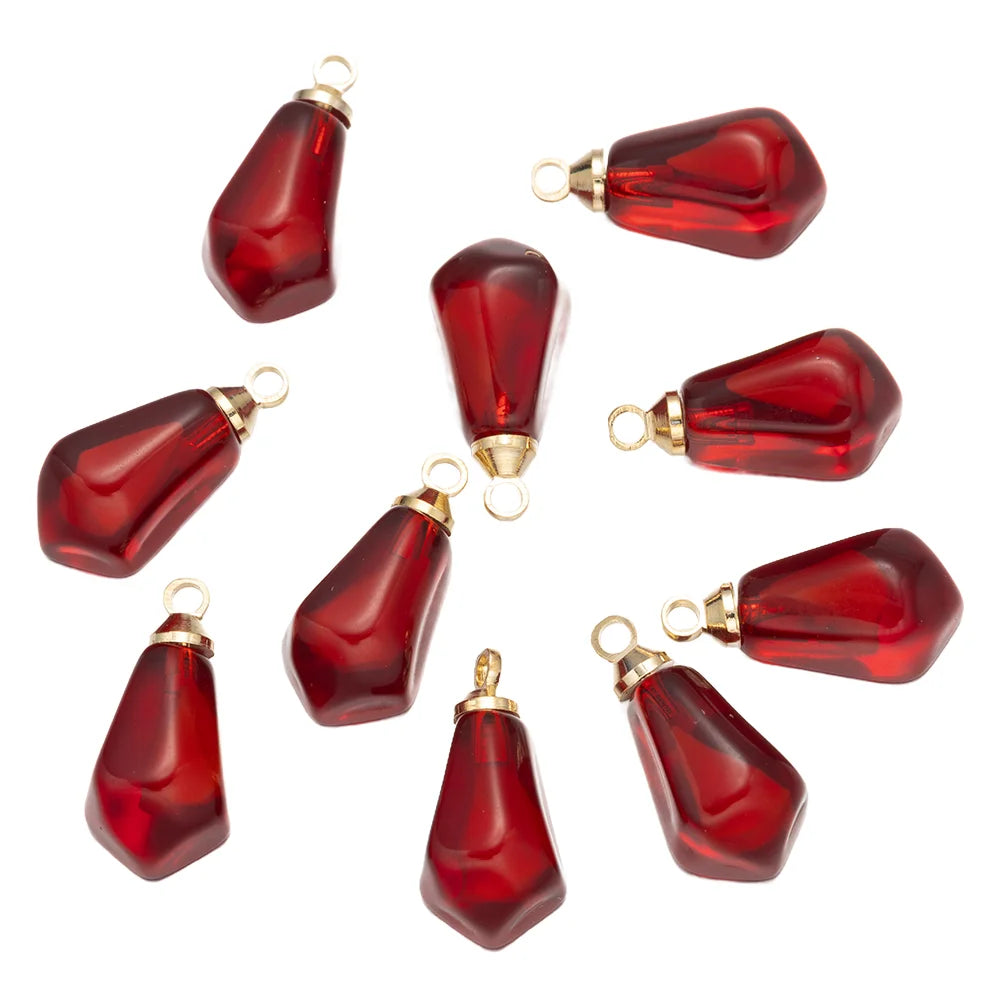 10er Set Granatapfel-Anhänger aus Harz für Schmuck - Bastelbedarf