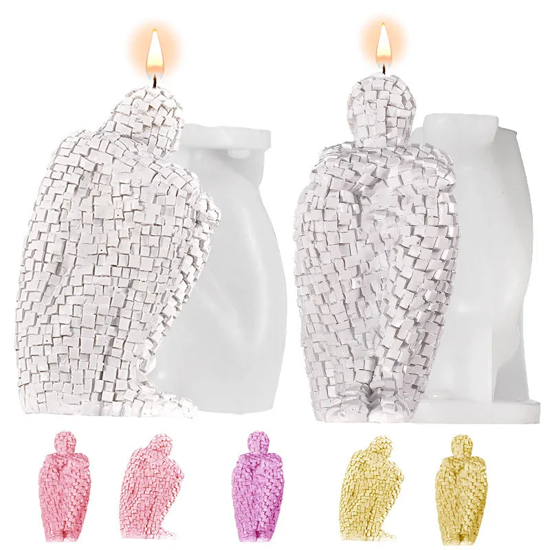 Abstrakte Denker Statue Silikon Kerzenform für DIY Kerzen und Resin