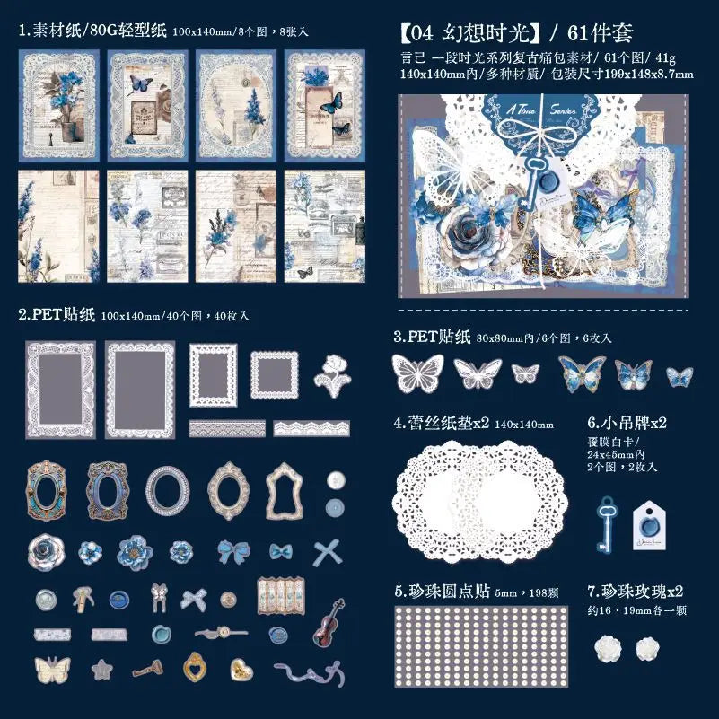 Retro Spitze Multimaterial Itabag DIY Dekoratives Taschenset