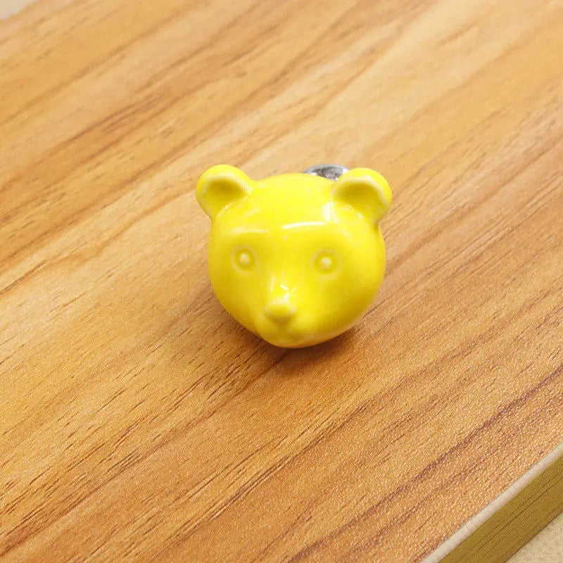 Keramik Schubladenknopf 3D Cartoon Möbelgriff in 7 Farben – Kreativ - Robust