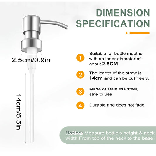 Edelstahl Pumpenkopf 2,5cm für Seifenspender Bad und Küche