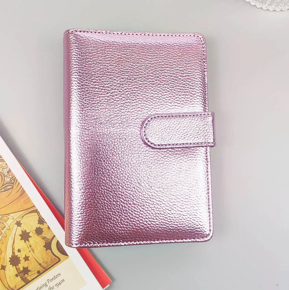 A5/A6 PU Leder Binder für Fotokarten, Tagebuch & Planer – Metallic Design