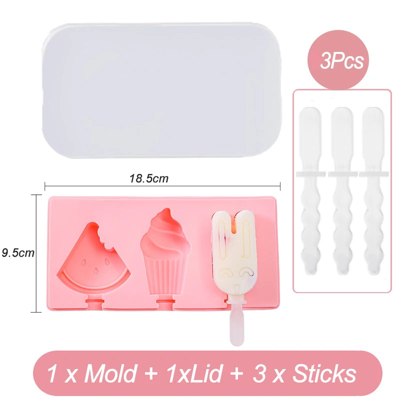 Silikon Eisformen mit Deckel für kreative Obst- und Tier-Popsicles
