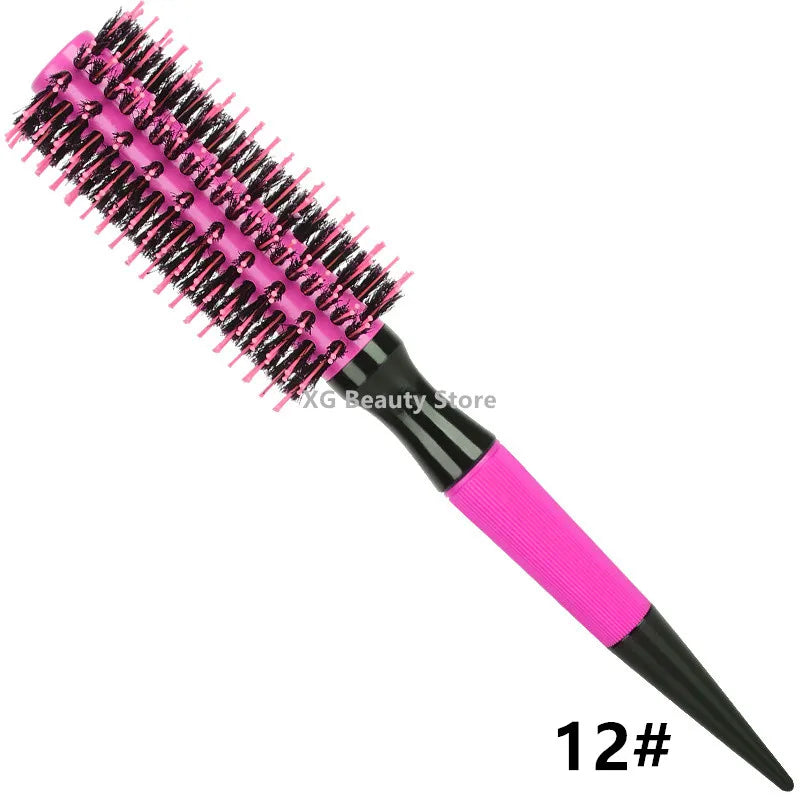 Multifunktionales Kammset mit Holzgriff und Nylon Wildschweinborsten für Salon Styling