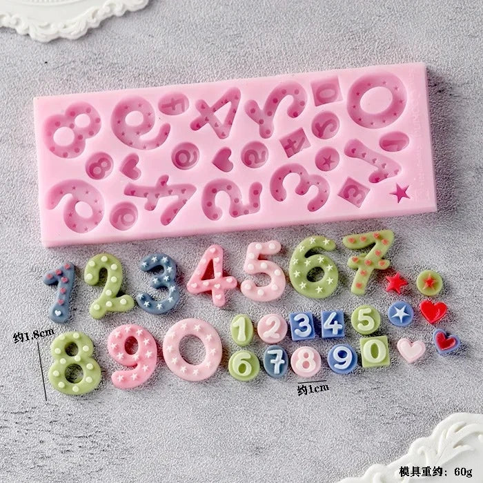 Vielseitige 3D-Silikonform: Zahlen - Buchstaben für Backen - Basteln