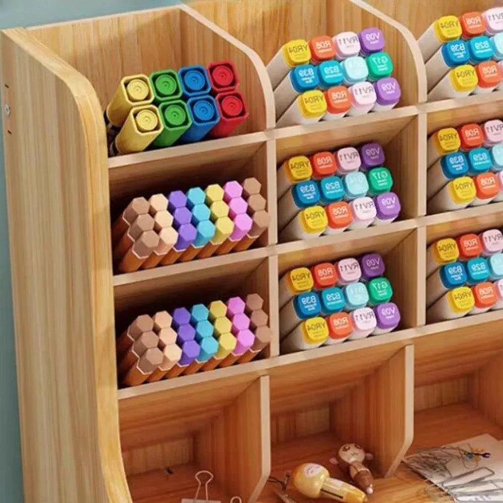 Holz Schreibtisch Organizer mit großer Kapazität für Büro Schule Zuhause