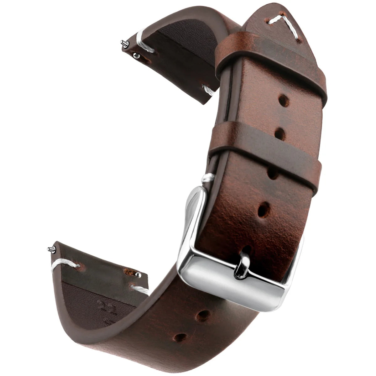 Wachs-Uhrenarmband aus echtem Leder mit Schnellverschluss in verschiedenen Größen