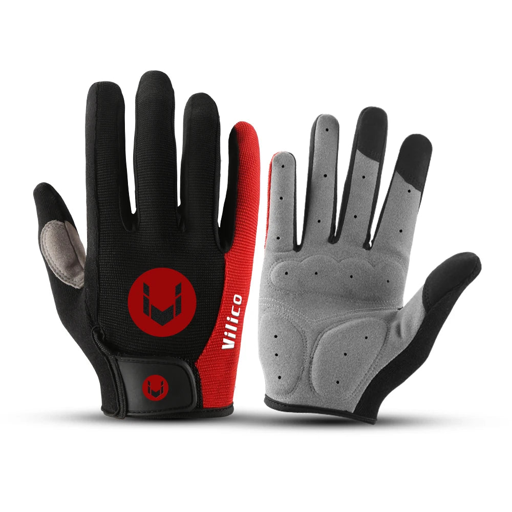 Atmungsaktive Vollfinger Fahrradhandschuhe mit Anti-Rutsch und Touchscreen