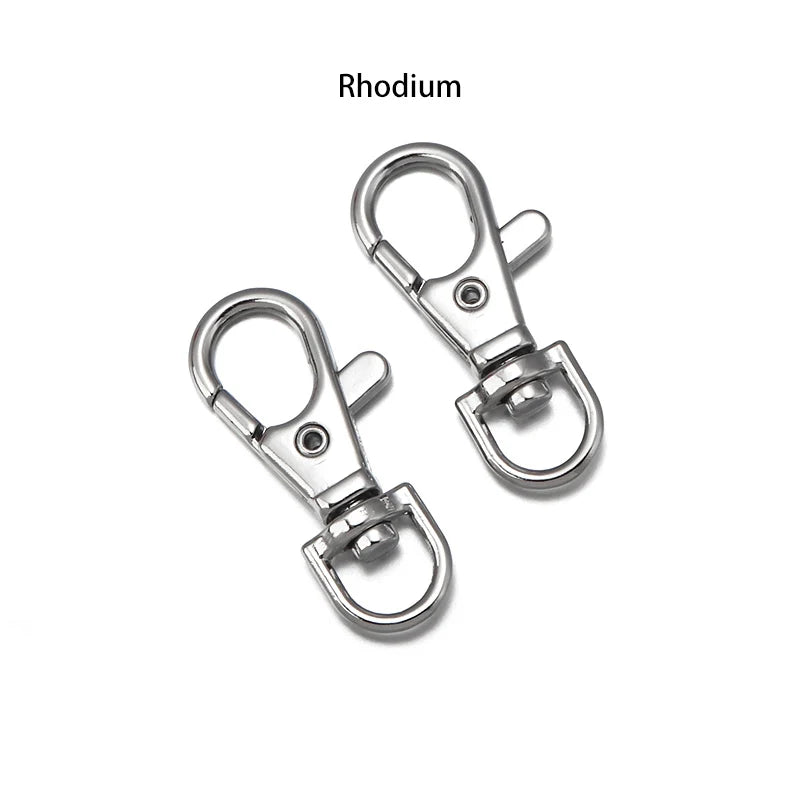 Vielseitiges 10er-Set Schlüsselanhänger mit drehbarem Karabiner, gold - silber