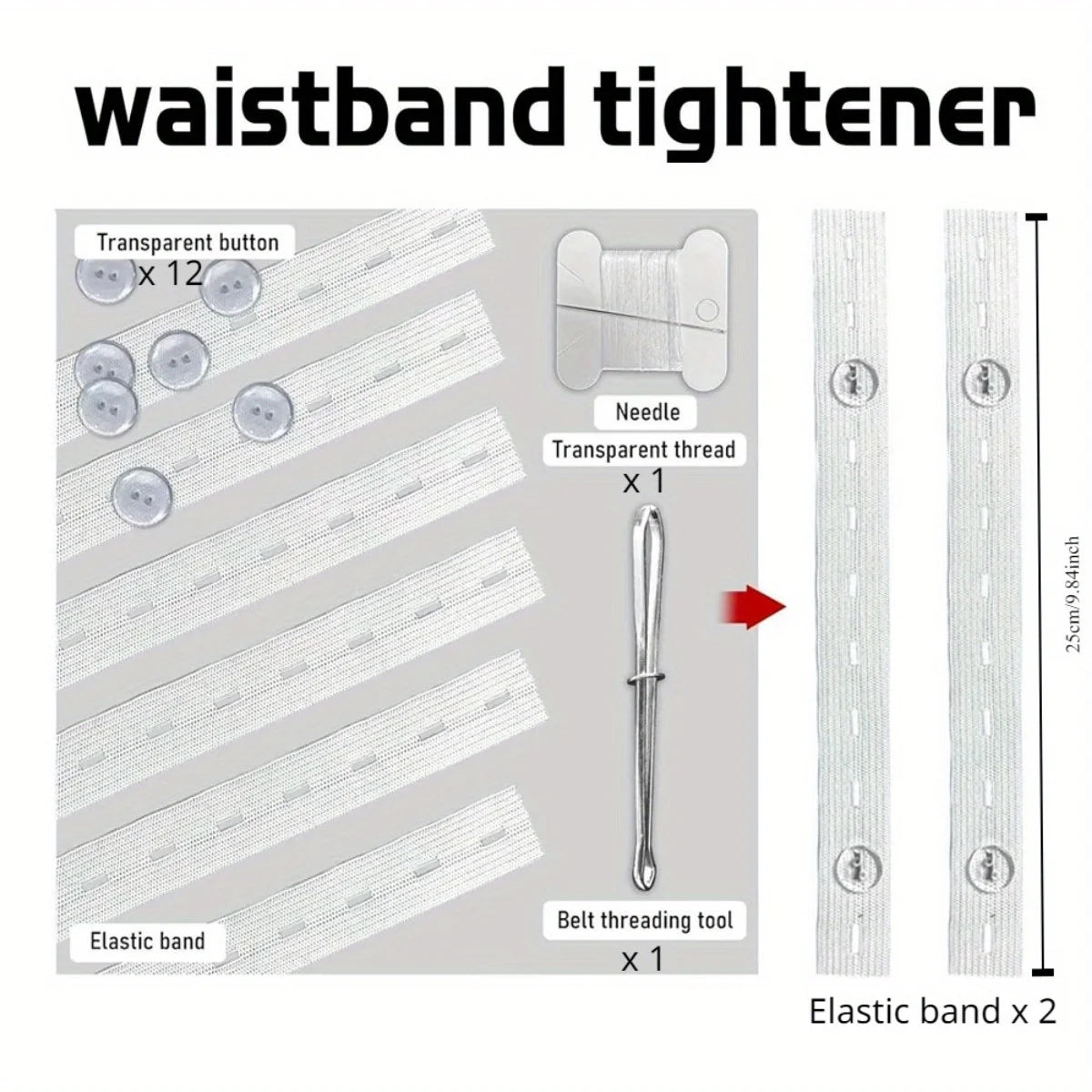 2-teiliges Set unsichtbarer Gürtelspanner elastisch Hosenschnallenversteller