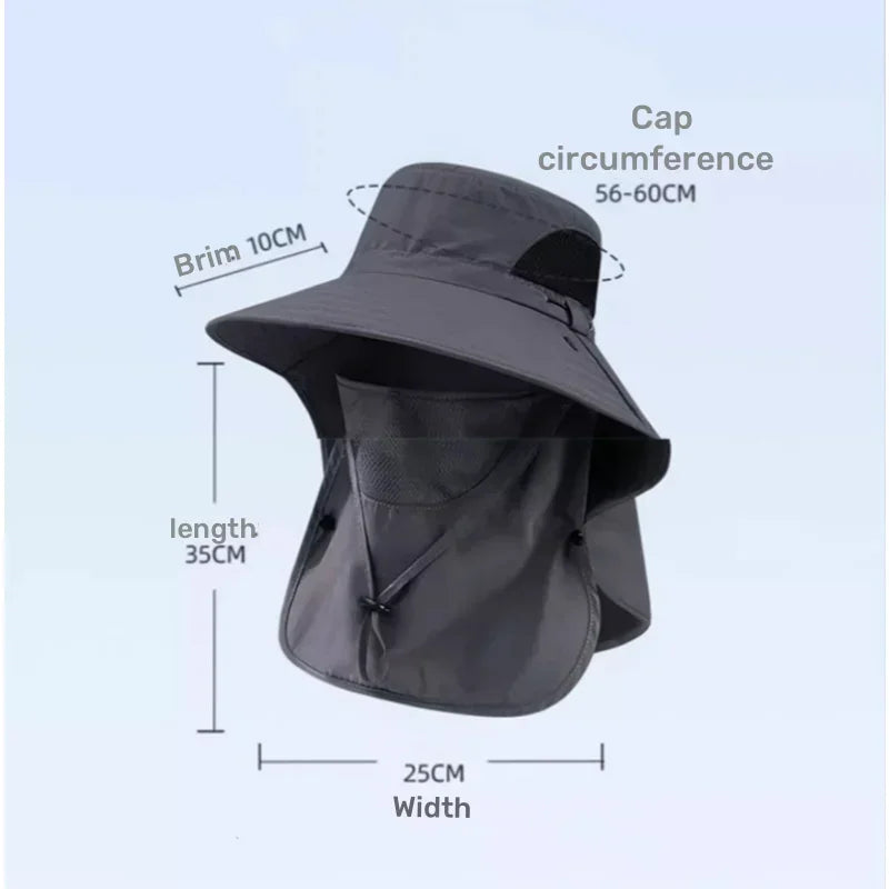 Unisex Sonnenhut mit UV-Schutz - Halsklappe – Leicht, robust, perfekt für Outdoor