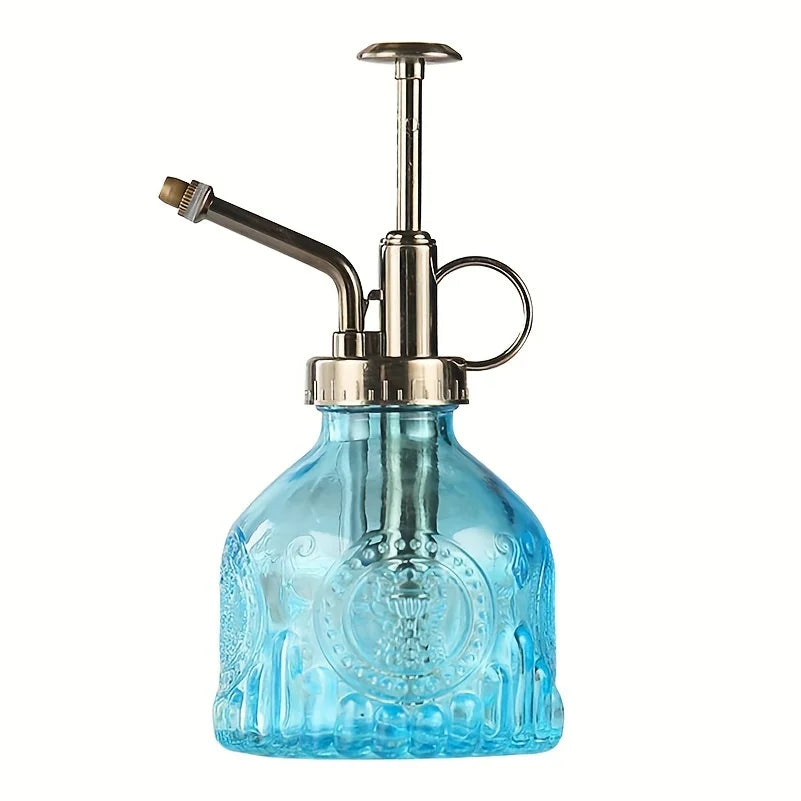 Glas Bewaesserung Spray Flasche mit Vintage Bronze Pumpe fuer Pflanzen