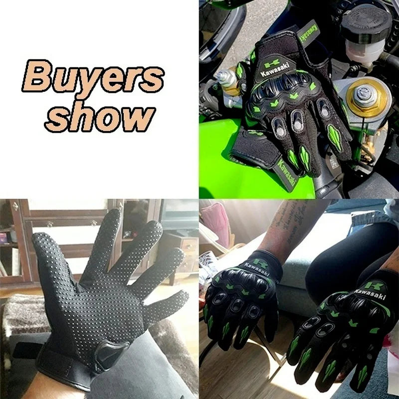 Vollfinger Motorradhandschuhe rutschfest stoßdämpfend Outdoor grün rot orange