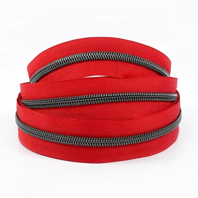 Nylon Reissverschlussband Nr 5 pro Meter mit Schiebern fuer Naehprojekte