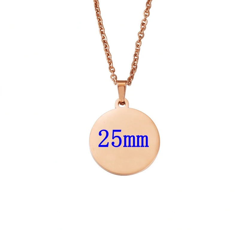 Set aus 10 runden Edelstahl Anhänger Halsketten zum Individualisieren