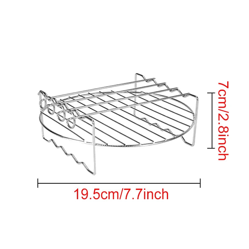 Edelstahl Air Fryer Backblech mit Doppelstock-Rack für gleichmäßiges Garen