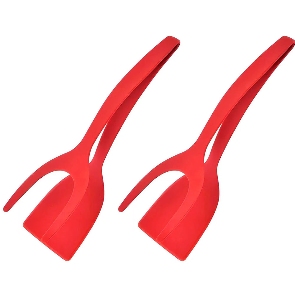 Vielseitiger 2-in-1 Spatel-Zange Antihaft – Wender für Ei, Fisch, Pfannkuchen