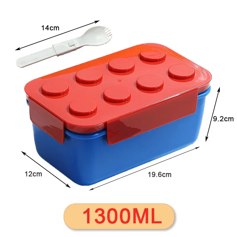 Baustein Bento Lunchbox Set 1050/1300ml doppellagig für Büro - Schule