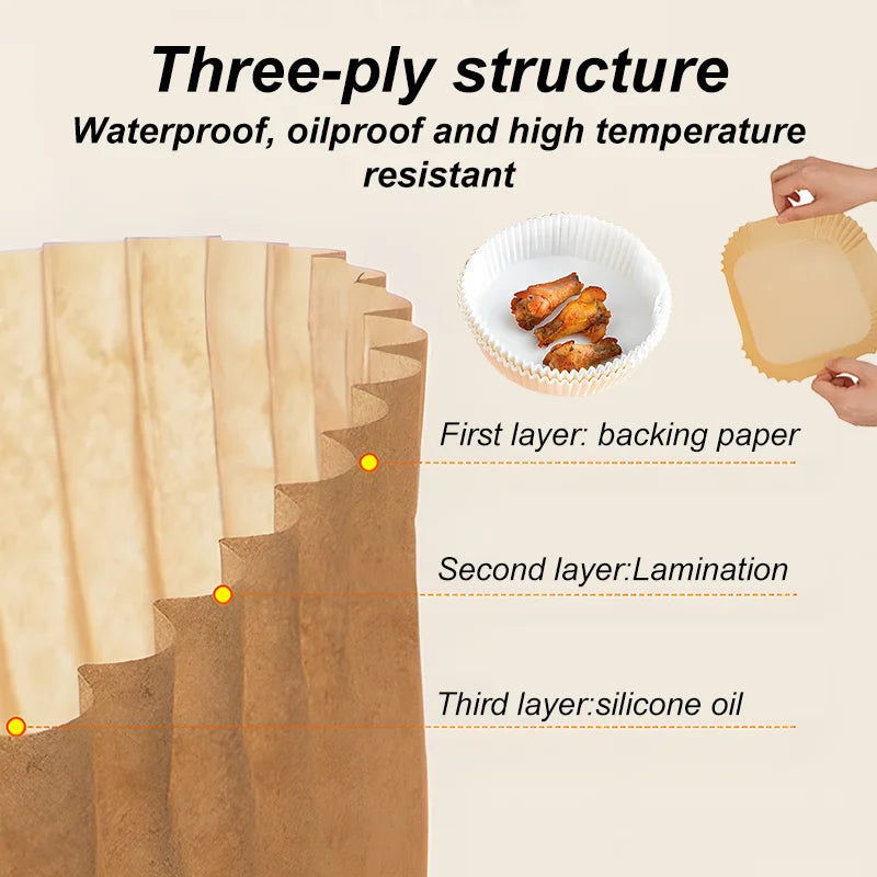 Einweg Backpapier-Liner für Heißluftfritteuse aus Pergamentpapier