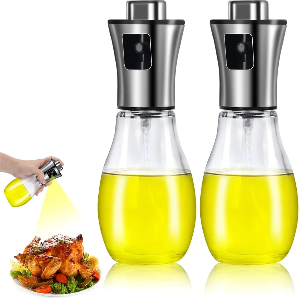 Präzises Sprühen - Auslaufsicher: Ölsprühflasche 200 ml Glas - Edelstahl