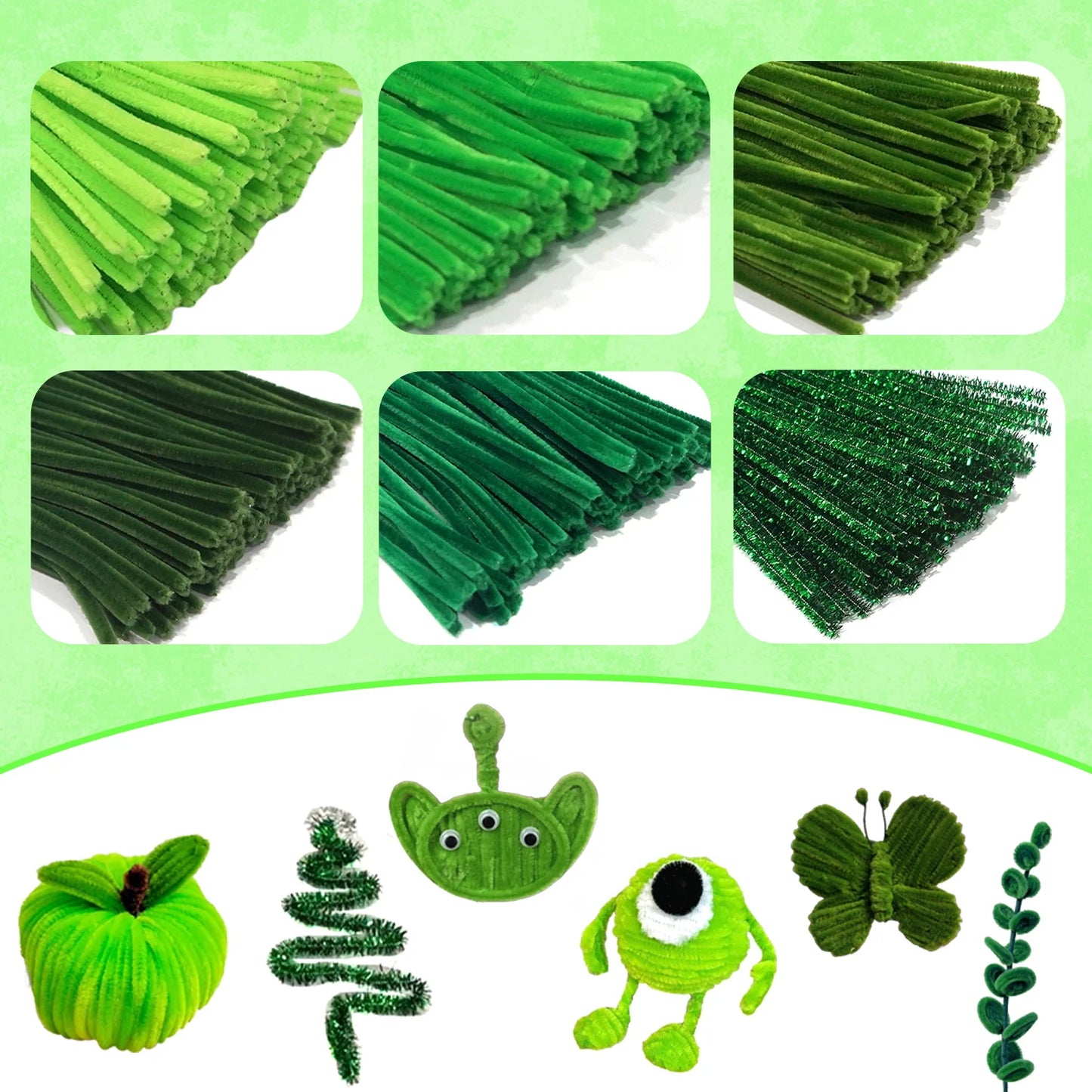 Pfeifenreiniger Set 100/300 Stück 6 Farben Farbverlauf für DIY Basteln