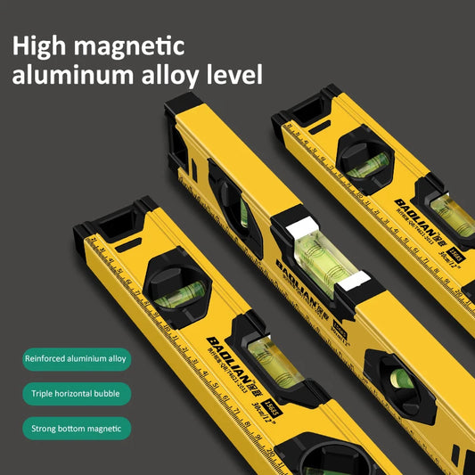 3-in-1 Magnet-Wasserwaage Aluminium 45°/90°/180° stoßfest Nivellierer