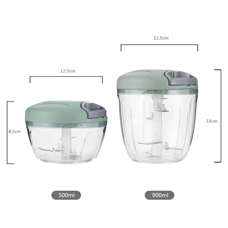Manuelle Knoblauchpresse - Gemüsezerkleinerer aus Edelstahl, 500/900 ml