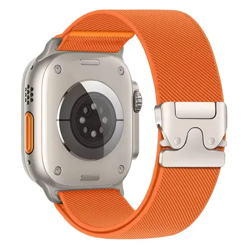 Elastisches Nylon Armband 38-49mm für Smartwatches mit Fallschirmschnalle Sport