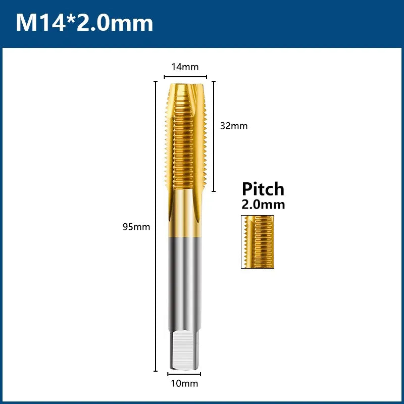 HSS Titanbeschichtung Gewindebohrer M2-M12 Metrisch Handwerkzeuge
