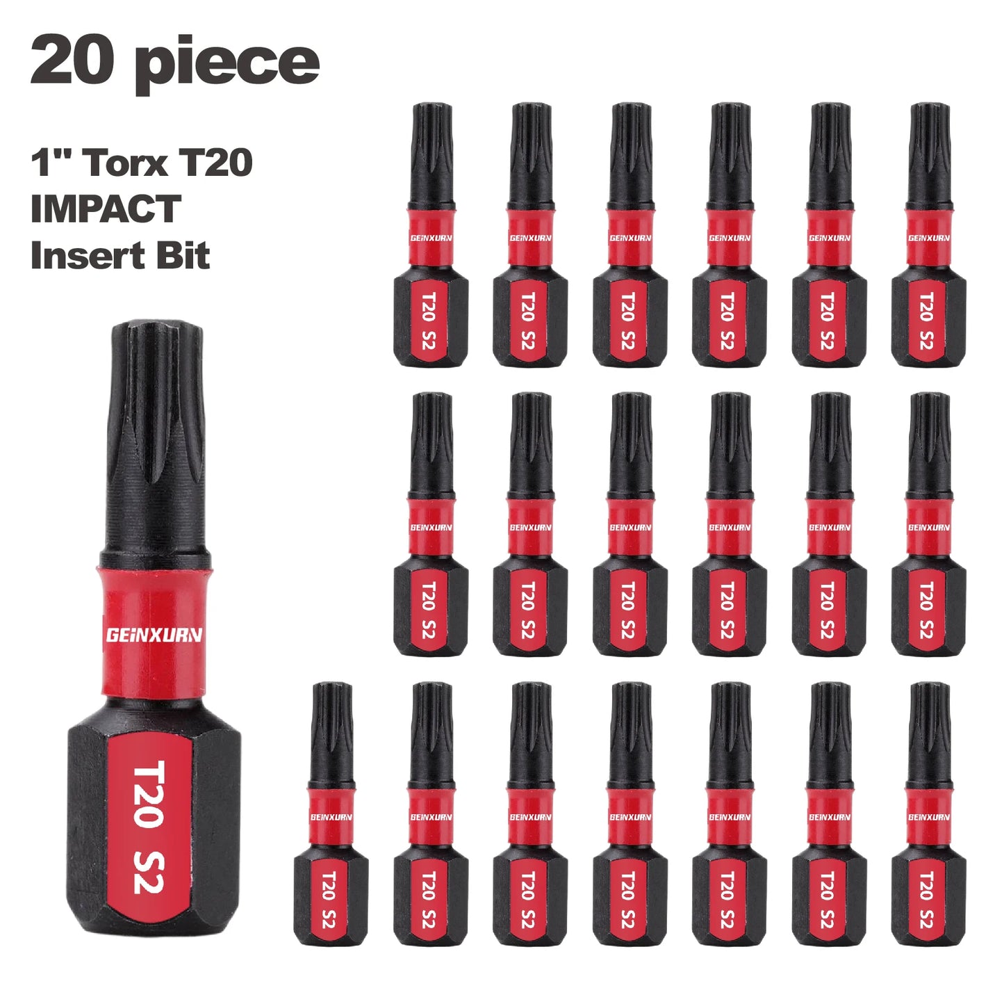 Hochleistungs T20 Torx Impact Schrauber-Bits 1 Zoll, magnetisch