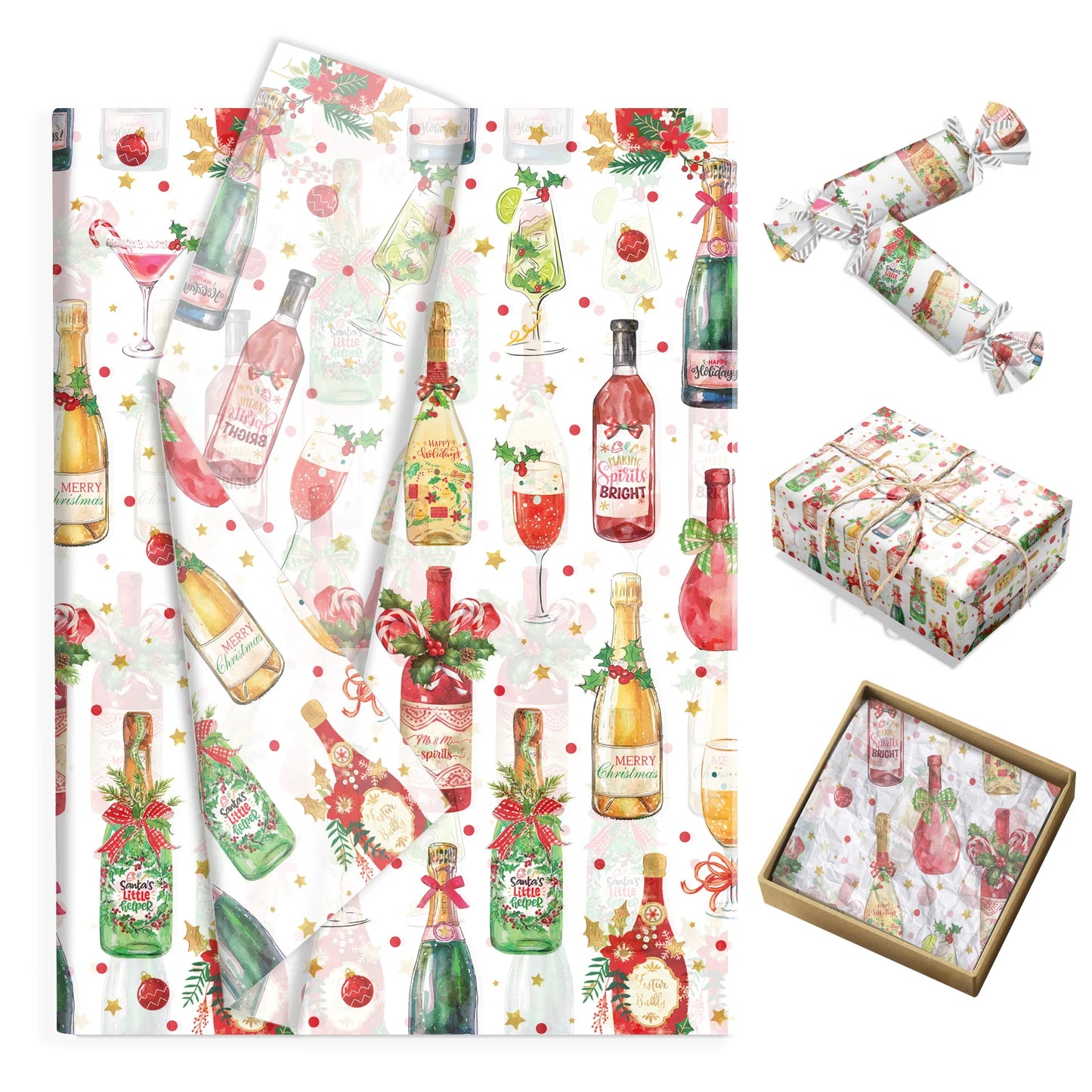 20/50 Stücke Weihnachts-Seidenpapier mit Schneeflocken- & Birnenmuster