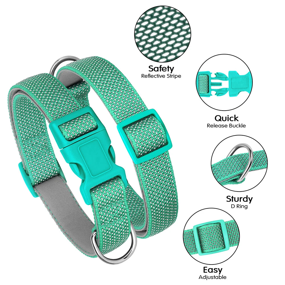Reflektierendes Nylon Hundehalsband verstellbar für kleine und große Hunde