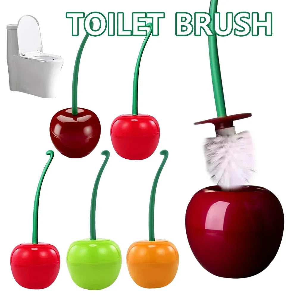 Frische Badpflege: Kirschförmige Toilettenbürste mit langem Griff & Nylonborsten
