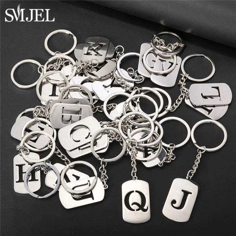 Edelstahl A-Z Buchstaben Schlüsselanhänger – Stylishes Party-Charm