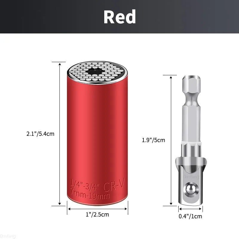 Universal Steckschlüsselsatz 7-19mm Chrom-Vanadium Multifunktions-Werkzeug