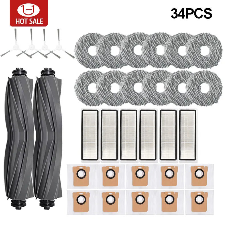 Effiziente Ersatzteile für Robot Vacuum X20+: Staubbeutel, Bürste - HEPA-Filter Set