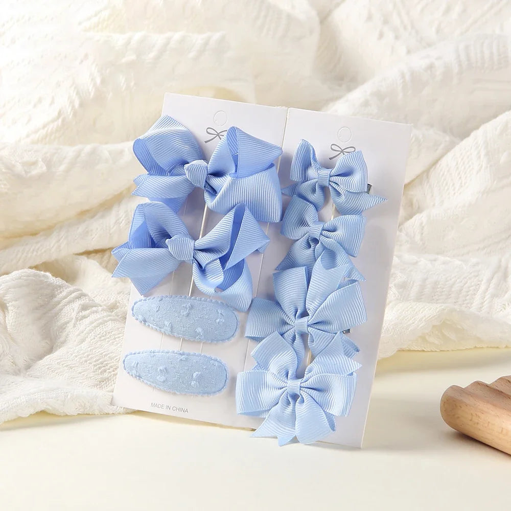 Elegante Haarklammern mit Schleifen für Mädchen – 8-teiliges, sicheres Stylingset