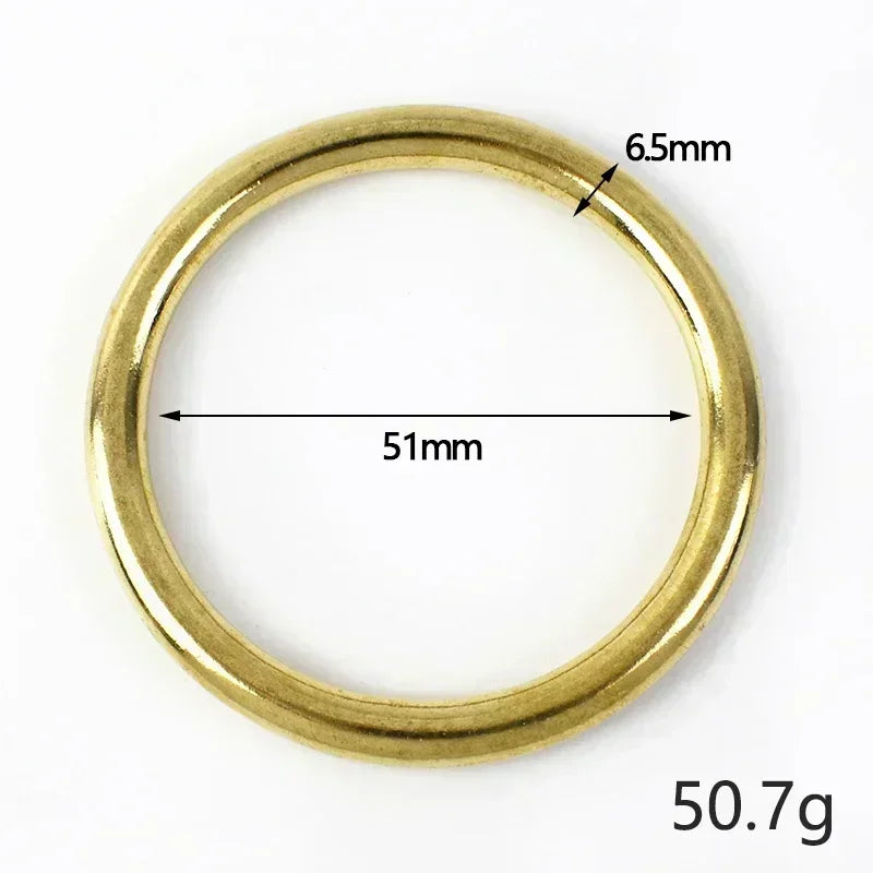Massiver Messing O-Ring Schnalle 8-51mm für Hundeleine Gurtband 2/5/10 Stk.